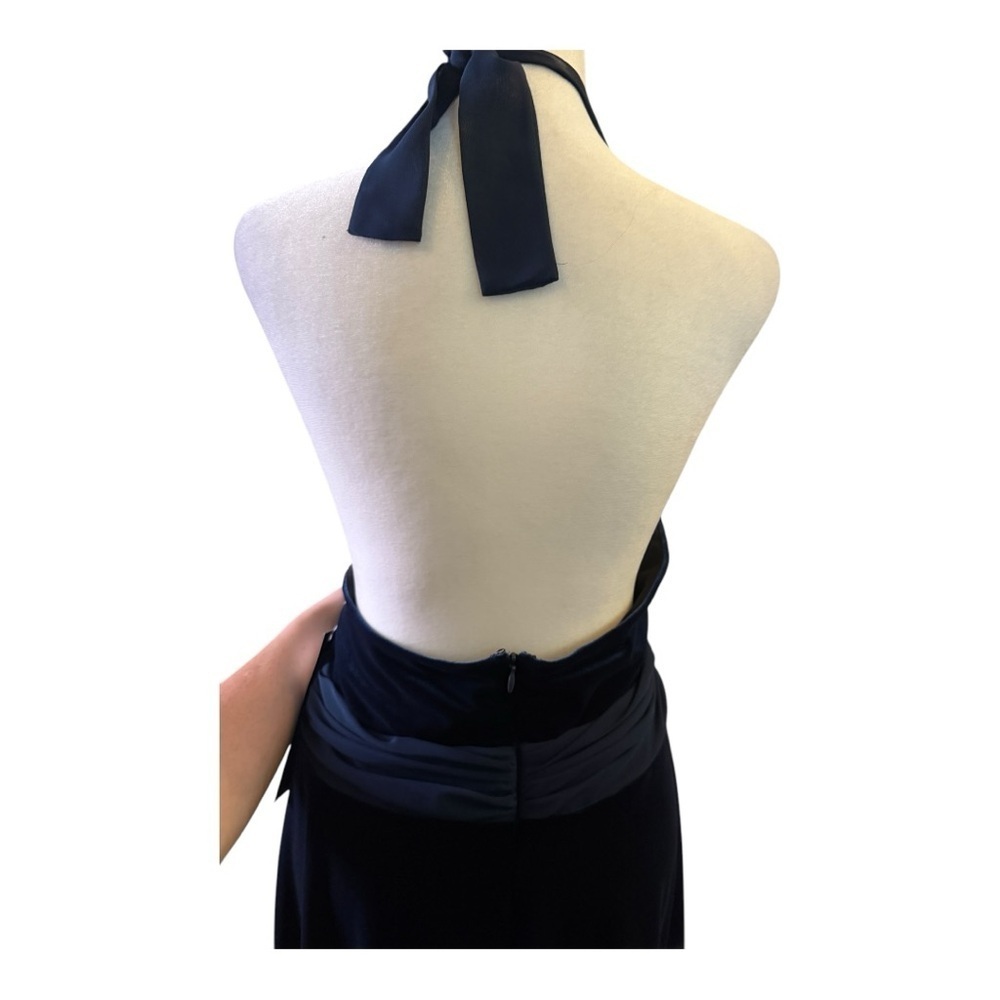 Robbie Bee Blue Velvet Halter Evening/prom/night out/cruise dress Plus 14 - Picture 8 of 10